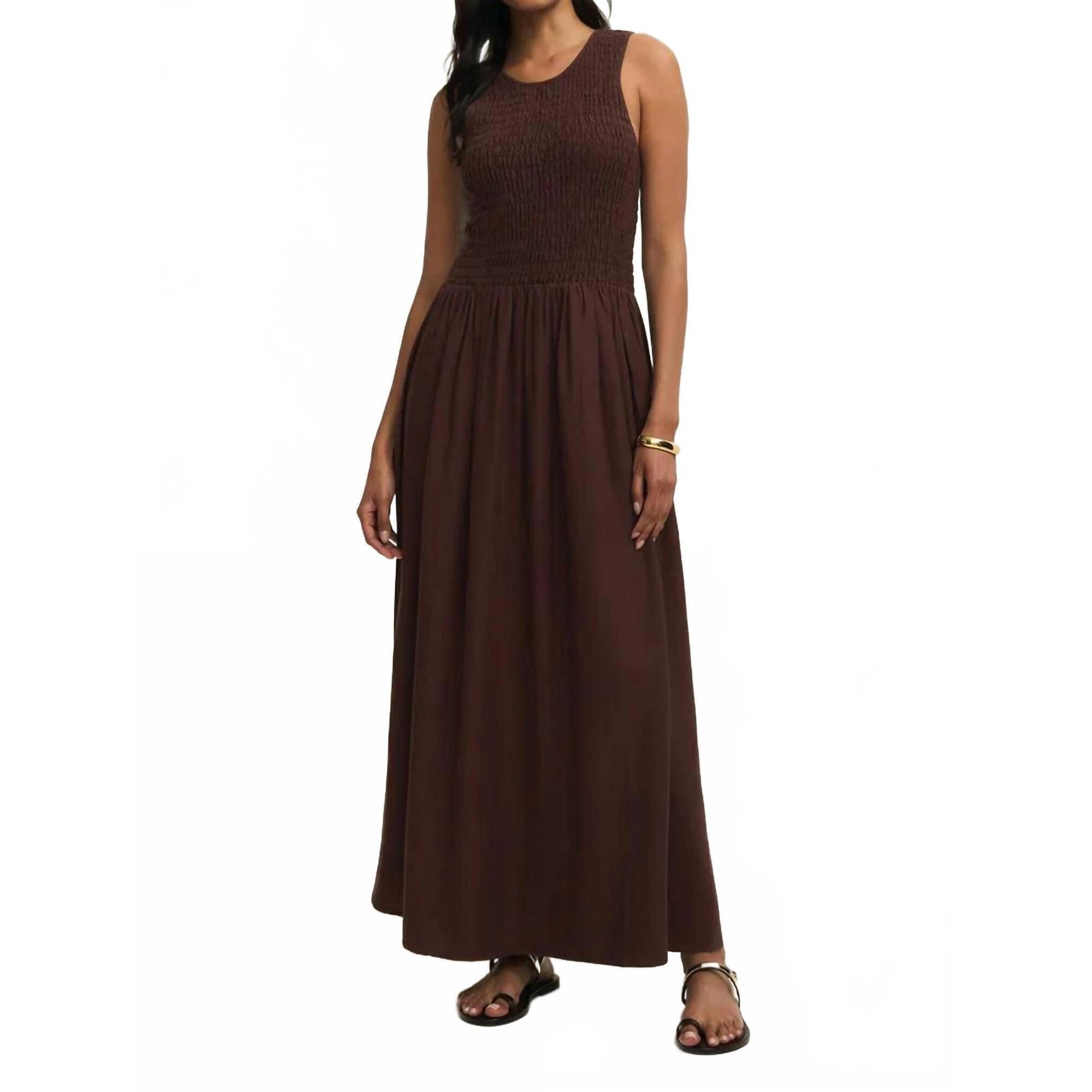 New Z Supply Juniper Midi Dress In Chocolate Cherry